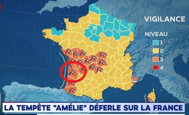 tempête amélie