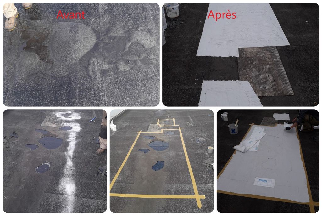 Cloques sur toit bitumé