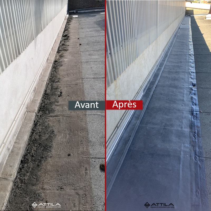 Réfection d’une noue sans utilisation de la flamme 