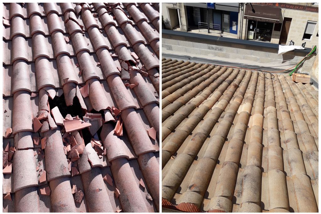 réparation tuiles cassées