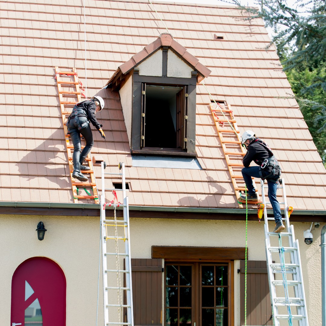 Toiture en tuiles plates